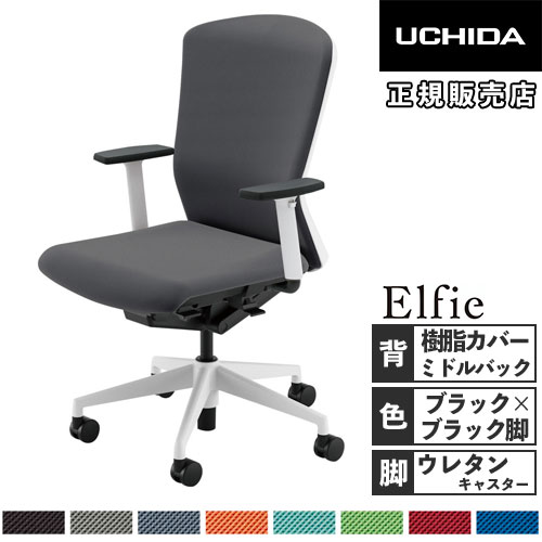 内田洋行 エルフィ オフィスチェア 樹脂カバーバック ミドルバック 5