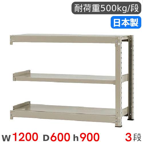 スチールラック 連結 幅120×奥行60×高さ90cm 3段 500kg/段 58434403174 