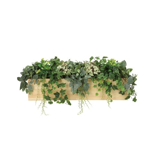ウッドボックスL 幅1000×奥行400×高さ400mm 光触媒人工観葉植物 抗菌
