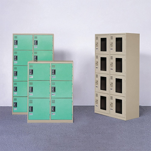 コインロッカー 8人用 2列4段 窓付 コインリターン錠 KR-2408A（商品