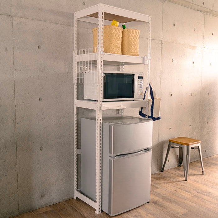 キッチンラック 幅82cm ランドリーラック 洗濯機ラック レンジ台 MK