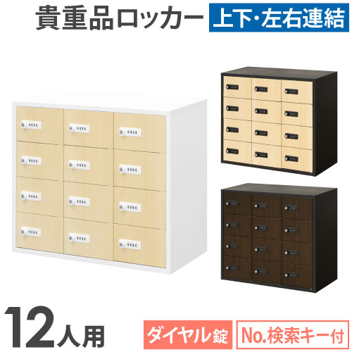 ロッカー 貴重品 収納 ダイヤル錠 12人用 NSAFE-34-2C（商品番号