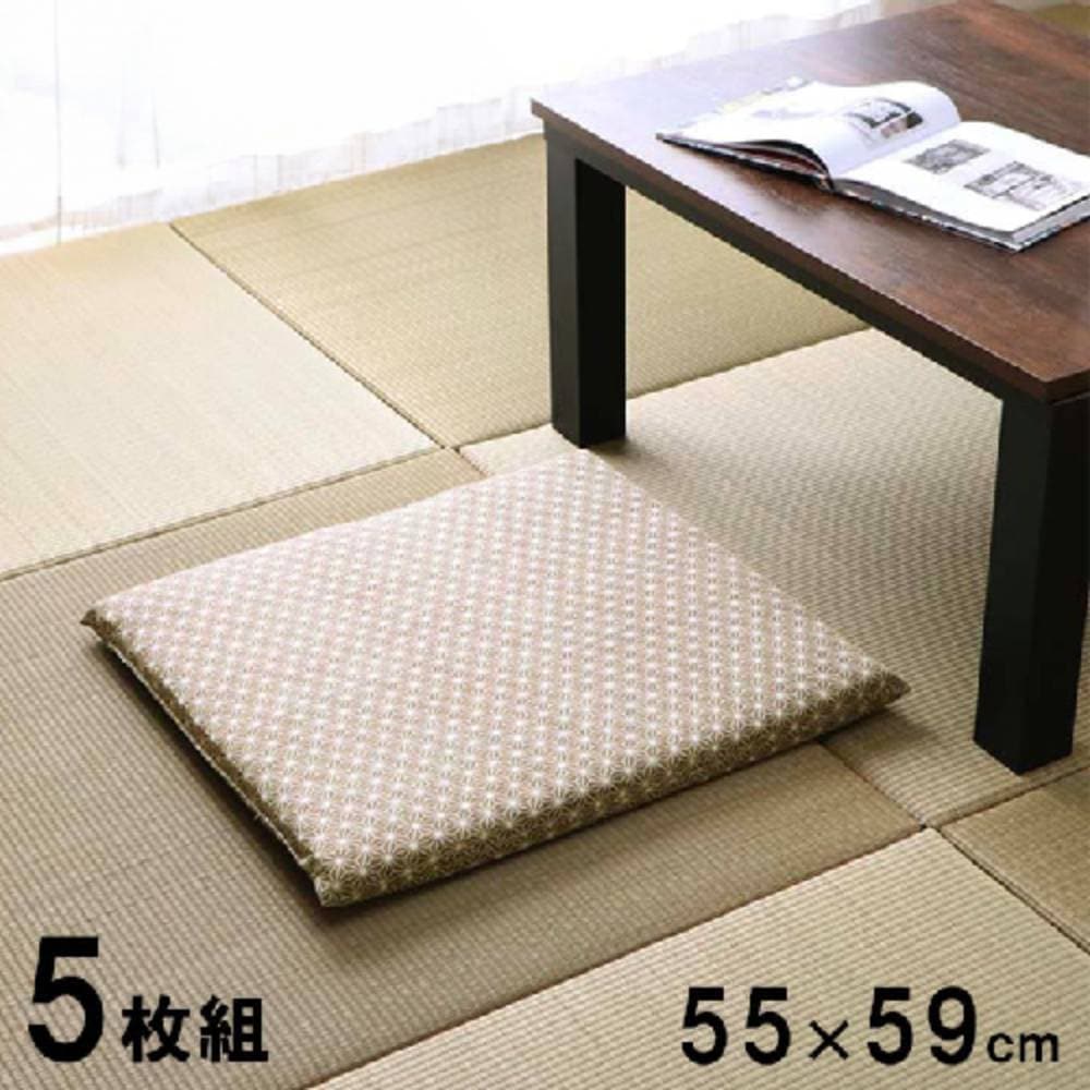 うず巻座布団 約56cm 座布団 55×59cm 5枚 ざぶとん 固綿 NSKKW5P（商品番号：ic-nskkw5p）の