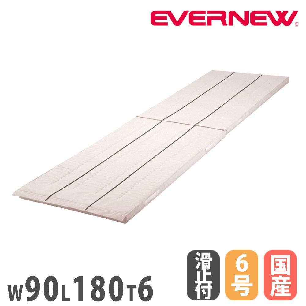 ★状態良好！★EVERNEW 体操マット 90×180cm 体育用具 マット運動 リハビリ 施設 【マジカルスケッチ】 体操マット エバニュー 幅90×長さ180×厚さ6cm ライン入り 裏面すべり止