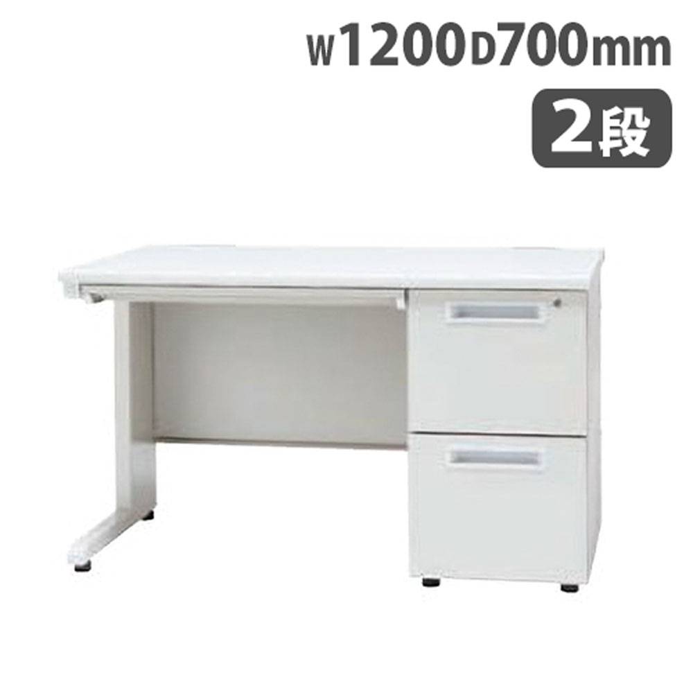 オフィスデスク 片袖 2段 幅1200mm デスク GSD-N127-2（商品番号：ggsd