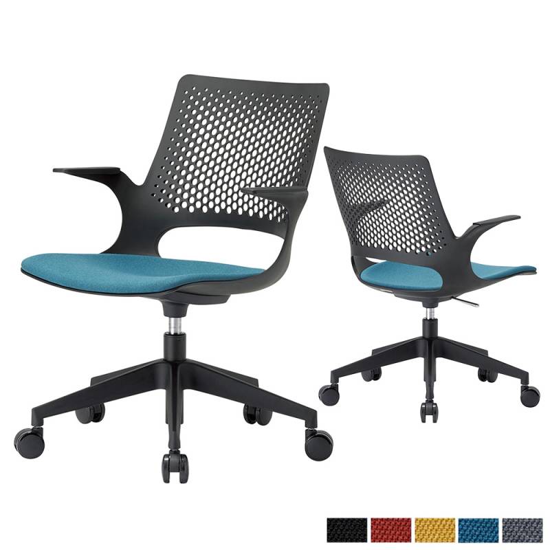 ミーティングチェア 肘付き オフィスチェア デスクチェア 会議用チェア M-3055B