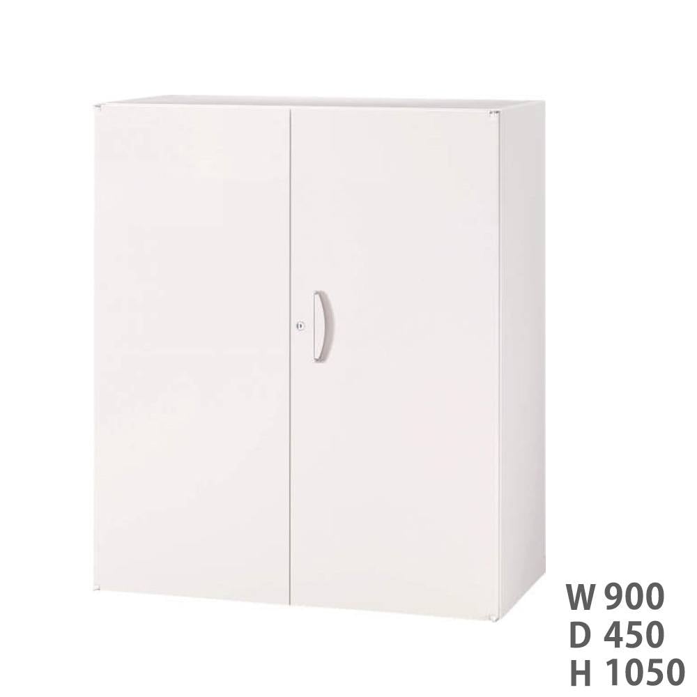 両開き書庫 ライオン事務器 LEO 上置き 幅900×奥行450×高さ1050mm LEW 