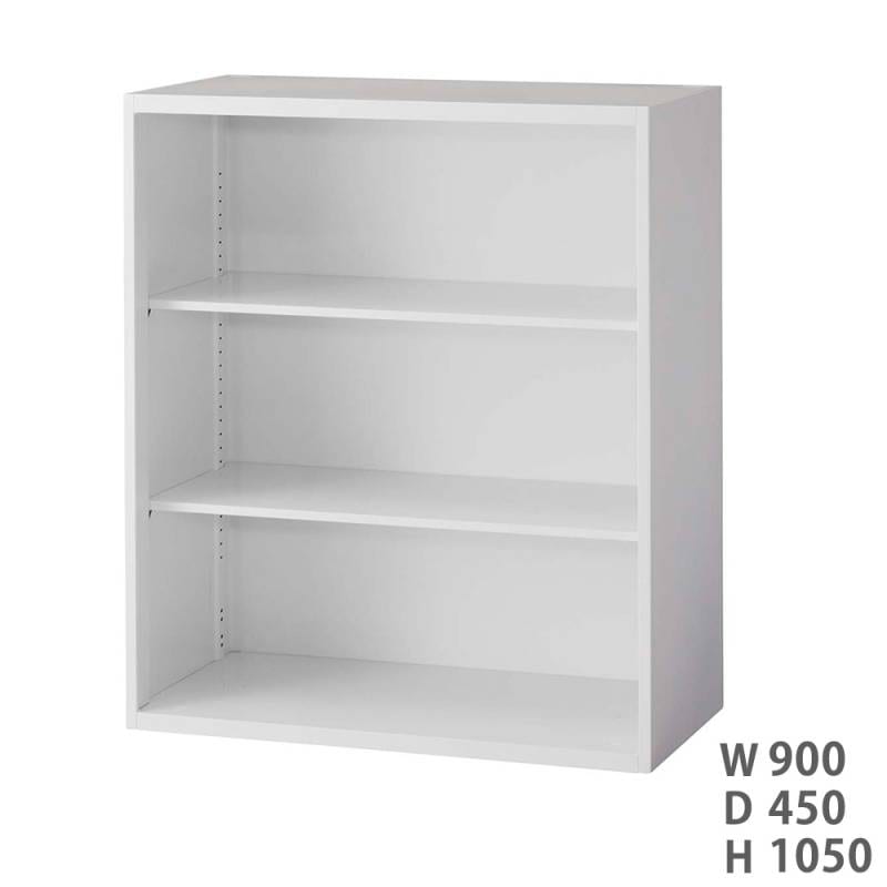 オープン書庫 ライオン事務器 LEO 上置き 幅900×奥行450×高さ1050mm LEW-11K