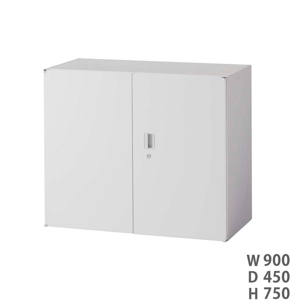 両開き書庫 ライオン事務器 LEO 上置き 幅900×奥行450×高さ1050mm LEW