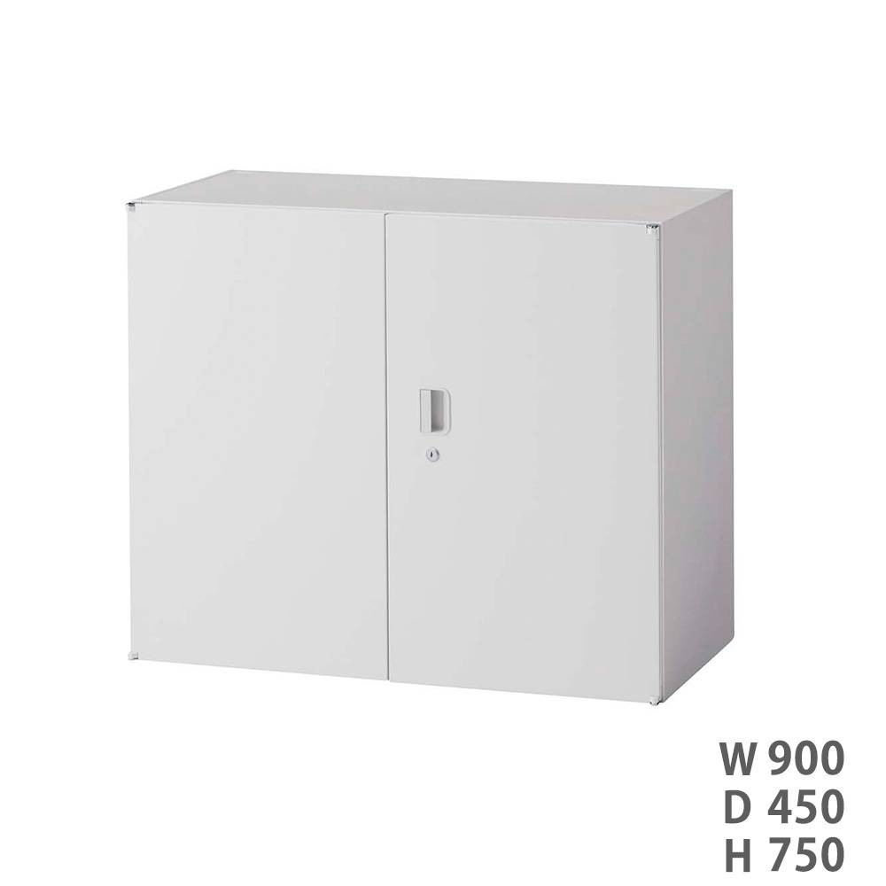 両開き書庫 ライオン事務器 LEO 上置き 幅900×奥行450×高さ1050mm LEW
