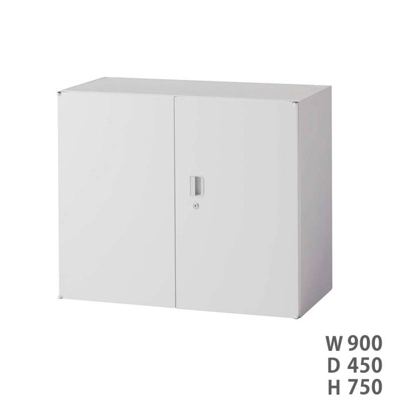 両開き書庫 ライオン事務器 LEO 上置き 幅900×奥行450×高さ1050mm LEW
