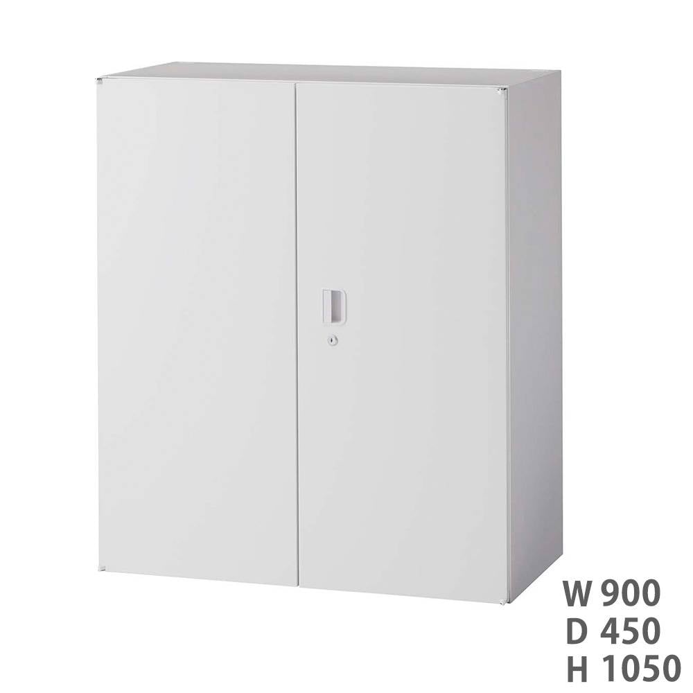 両開き書庫 ライオン事務器 LEO 上置き 幅900×奥行450×高さ1050mm LEW