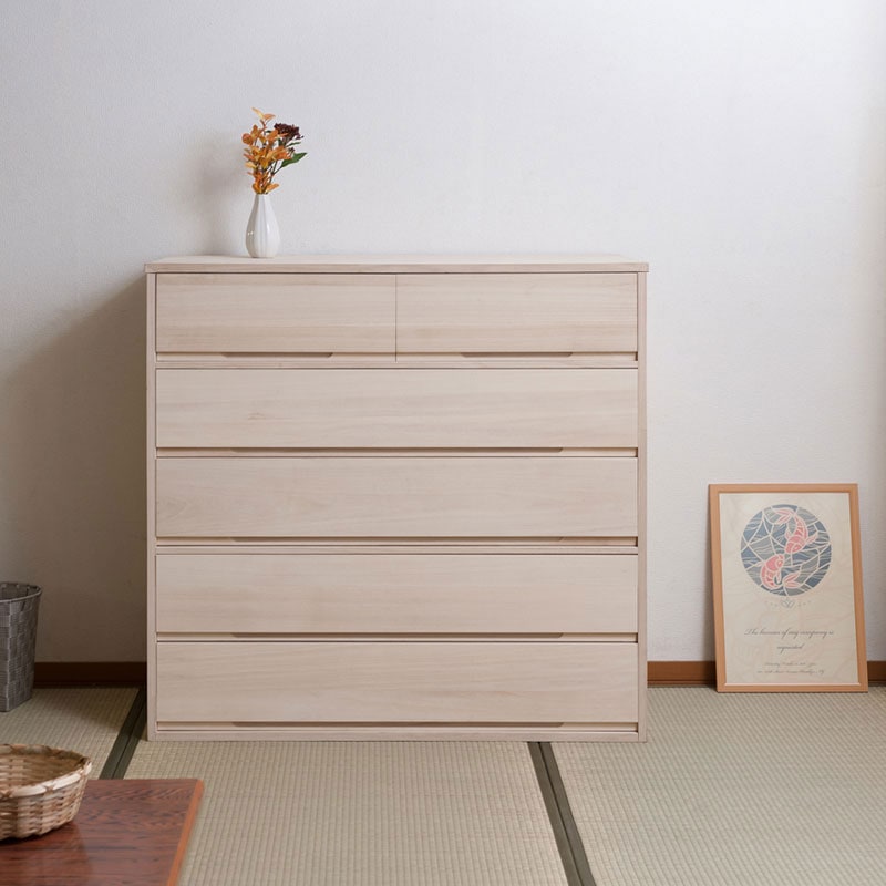 桐洋風チェスト 3段 幅100×高さ66.5cm 天然木 引出し hi-0112（商品