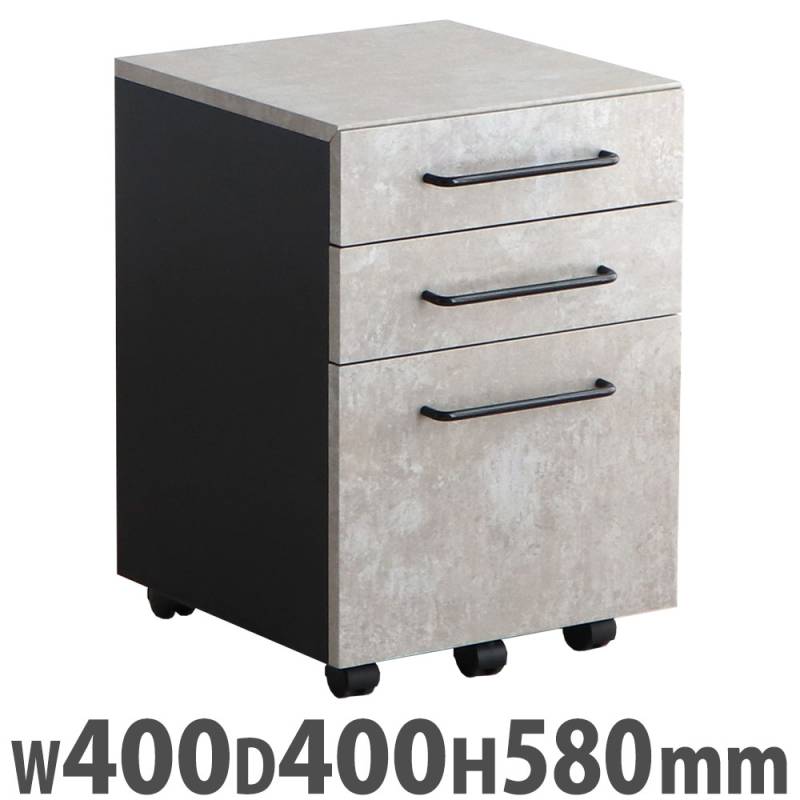 サイドワゴン 東馬 3段 キャスター付き 幅400×奥行400×高さ580mm REIT-W