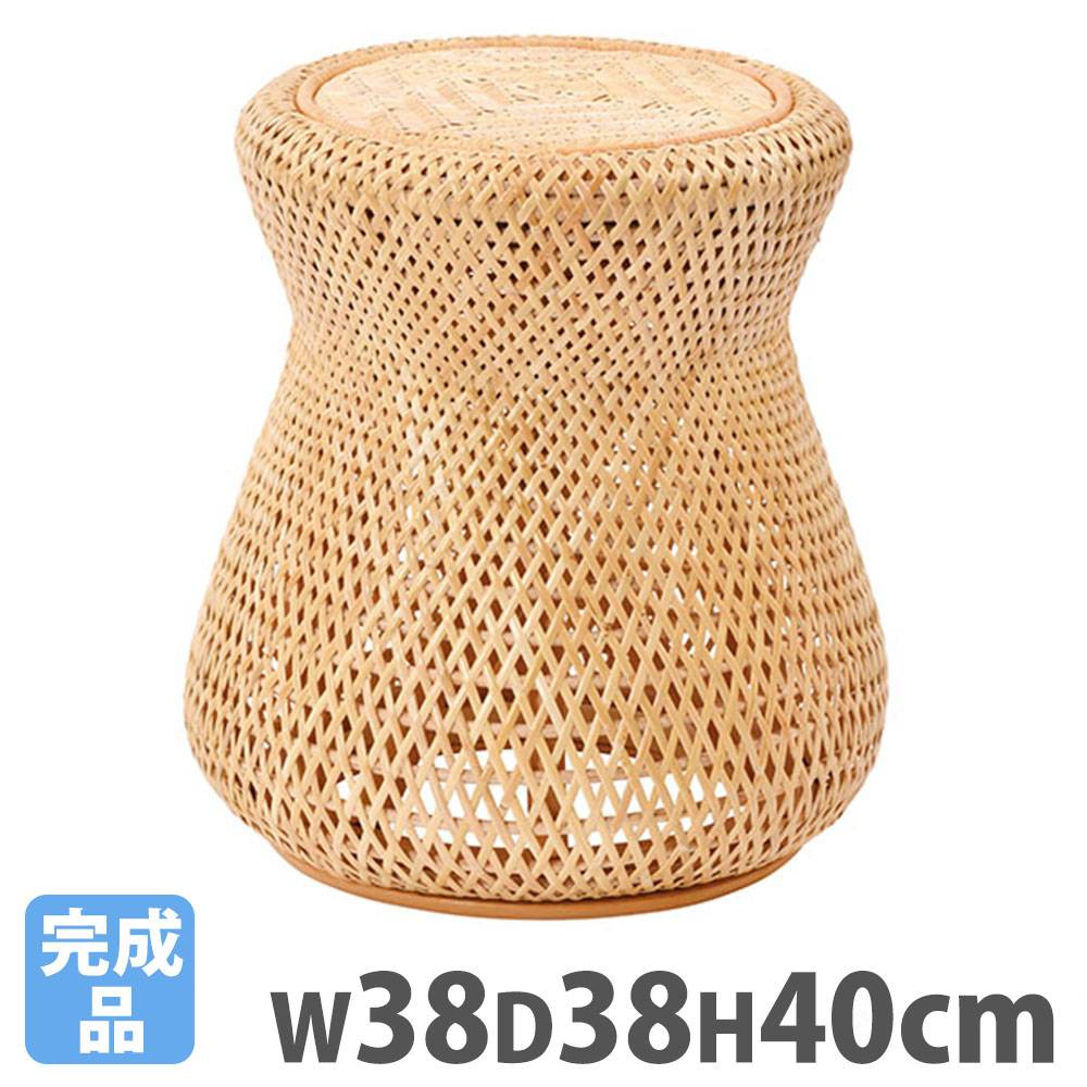 スツール ラタン 腰掛け 椅子 丸型 C448ND（商品番号：55-c448nd）の
