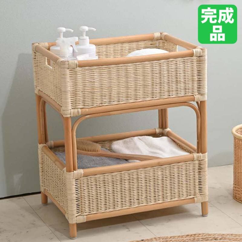 チェスト 2段 ラタン引き出し ハイチェスト バスケット 収納棚 籐