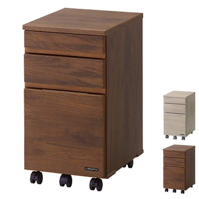 キャビネット 木製 スリム 3段 サイドワゴン KSDC-24