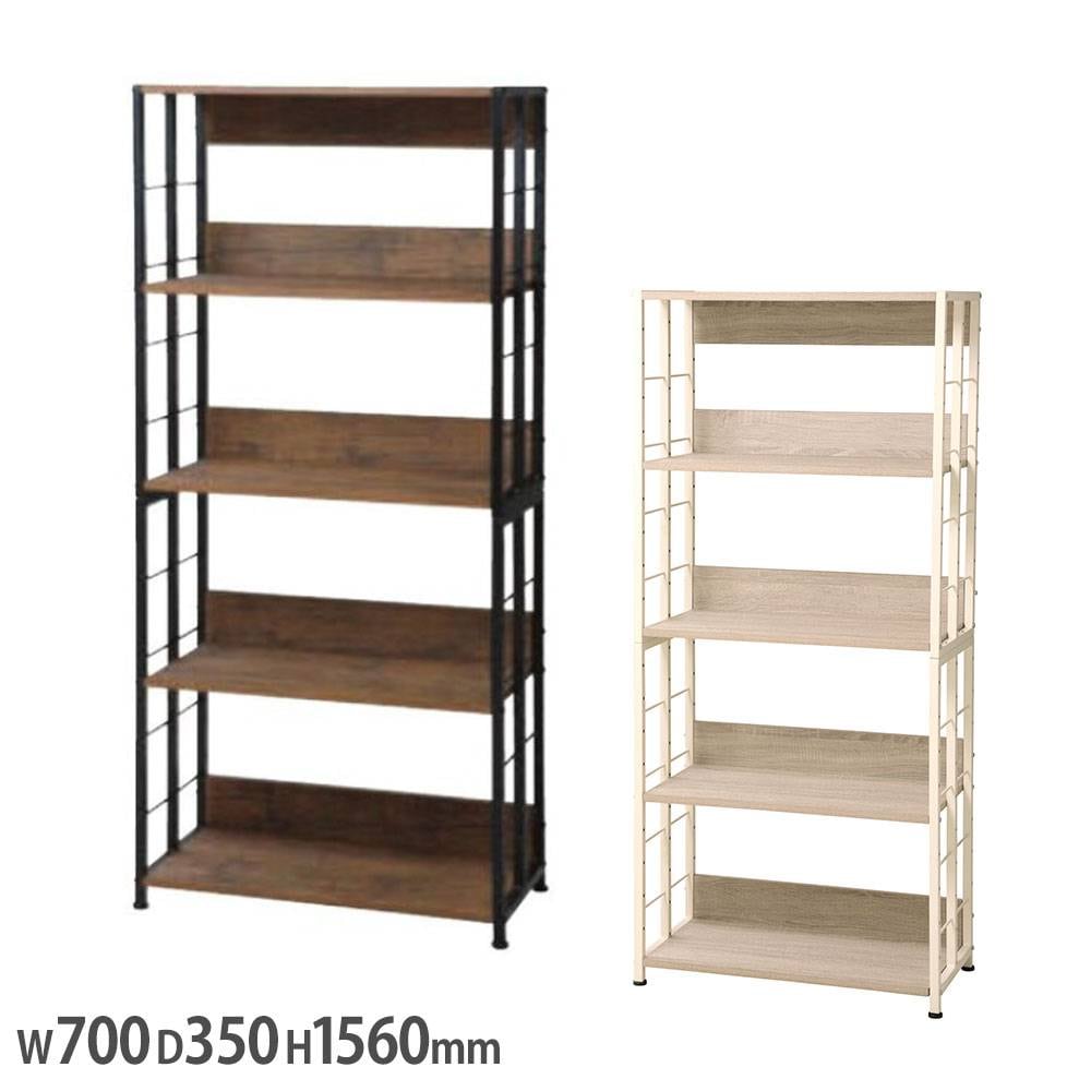 オープンシェルフ ハイタイプ 幅700×奥行380×高さ1910mm 木製ラック