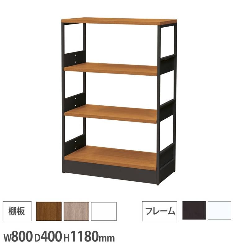 シェルフ 3段 書庫 本棚 幅800×奥行400×高さ1167mm RFFSH-803（商品