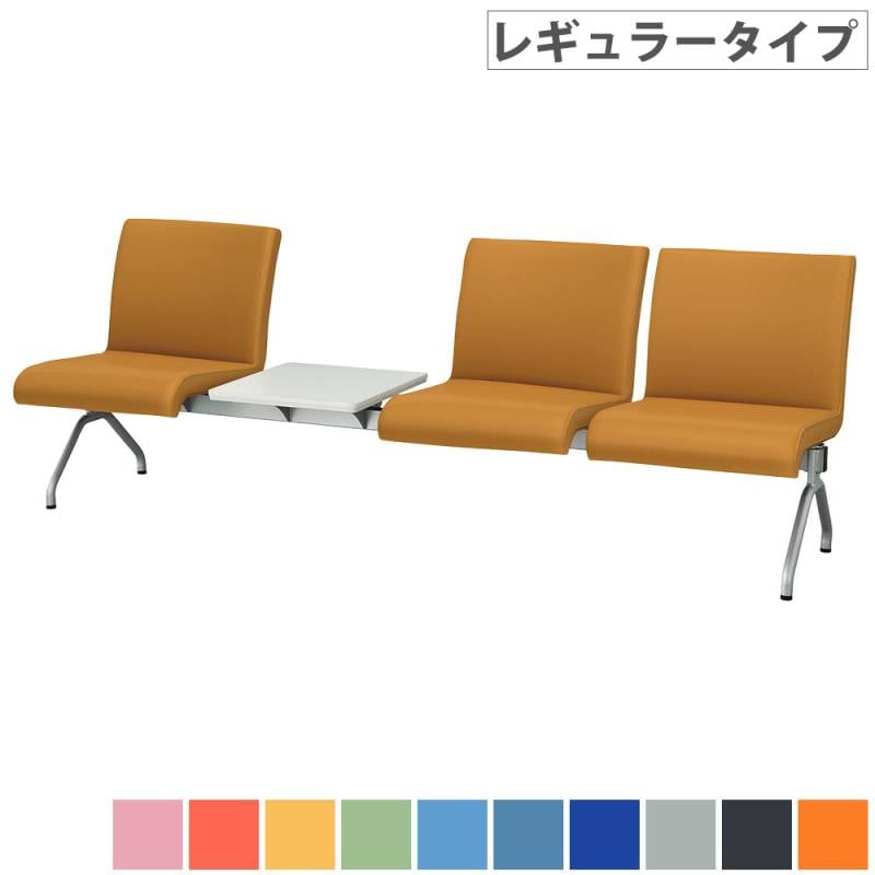 ss0822　コクヨ　ロビーチェア3人用　レザー調　グリーン　KOKUYO　スチール脚　待合室　イス　椅子　いす　3人掛け　ロビー用チェア　待合椅子　長椅子　背もたれ付き　緑 3人用 ロビーチェア 背付の通販 オフィス家具のLOOKIT(ルキット)