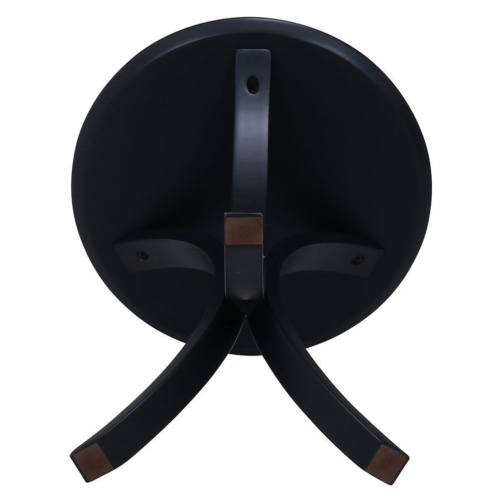 サイドテーブル 幅400×奥行400×高さ540mm ブラック 木製天板 円形