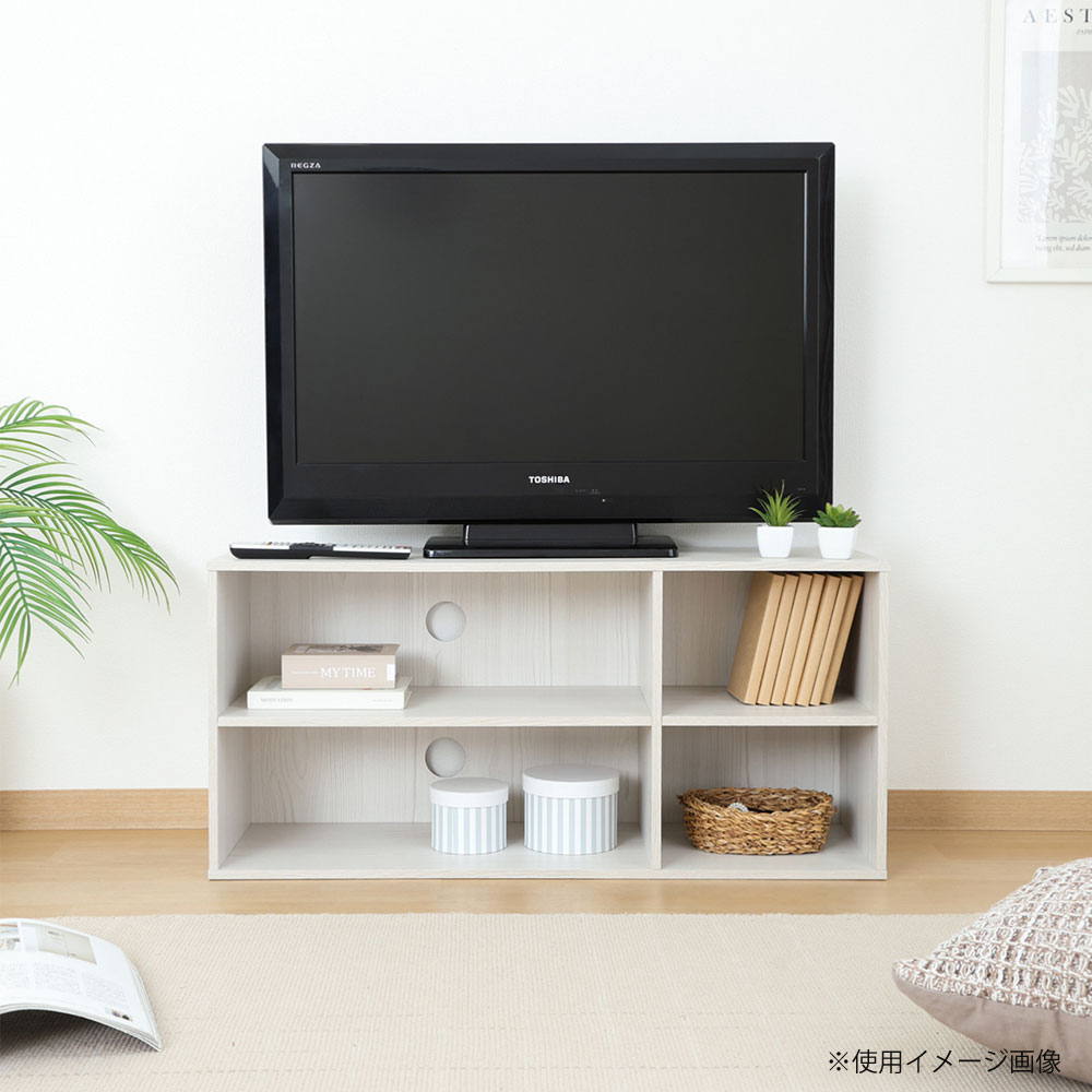 TVラック 幅890×奥行295×高さ420mm アッシュグレー ホワイトウォッシュ