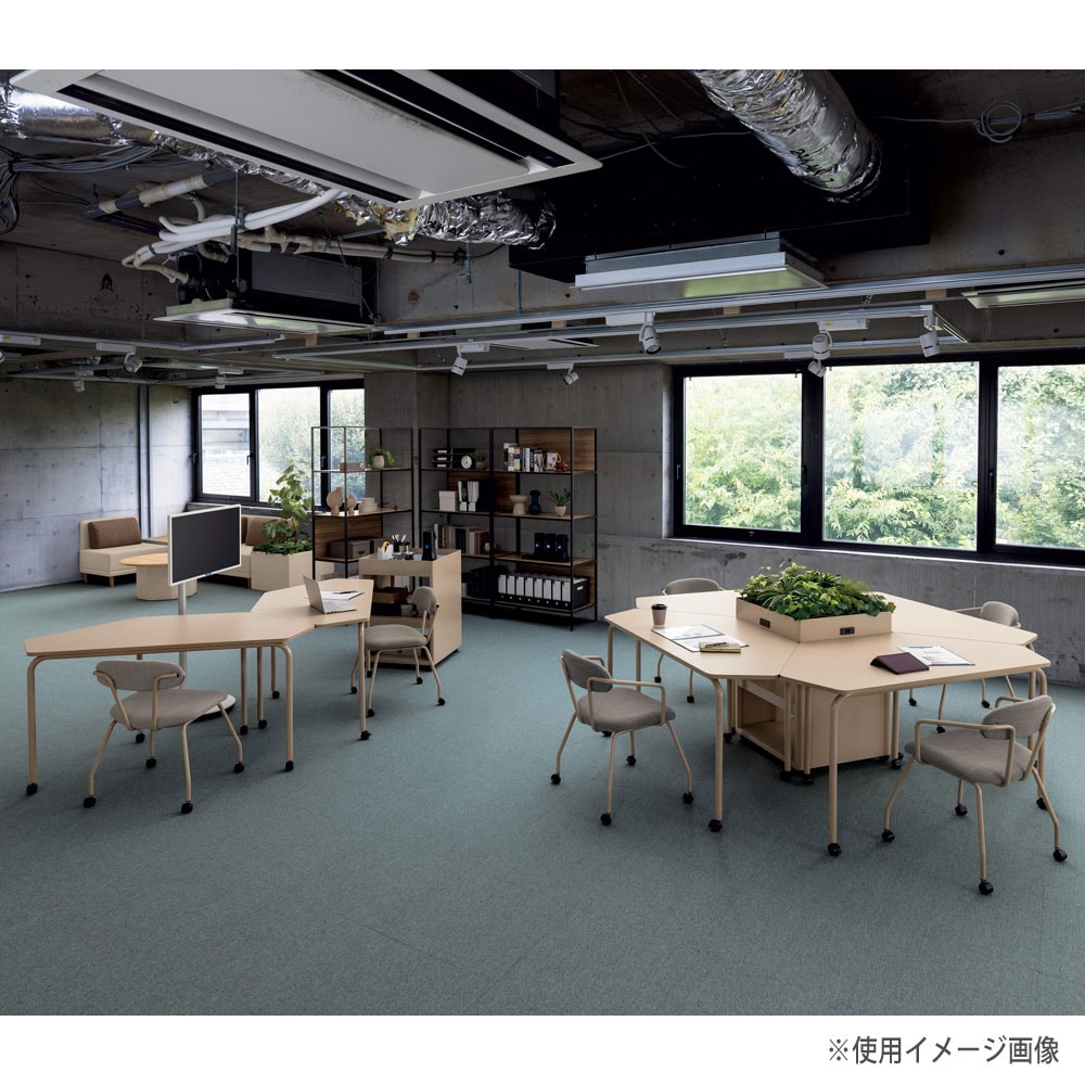 ミネラ テーブル 六角形 ライオン事務器 幅1430×奥行700×高さ720mm MNR