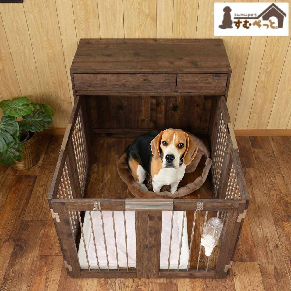 ペットケージ カウンター下 犬 ケージ スライド式 幅90cm 小型犬 