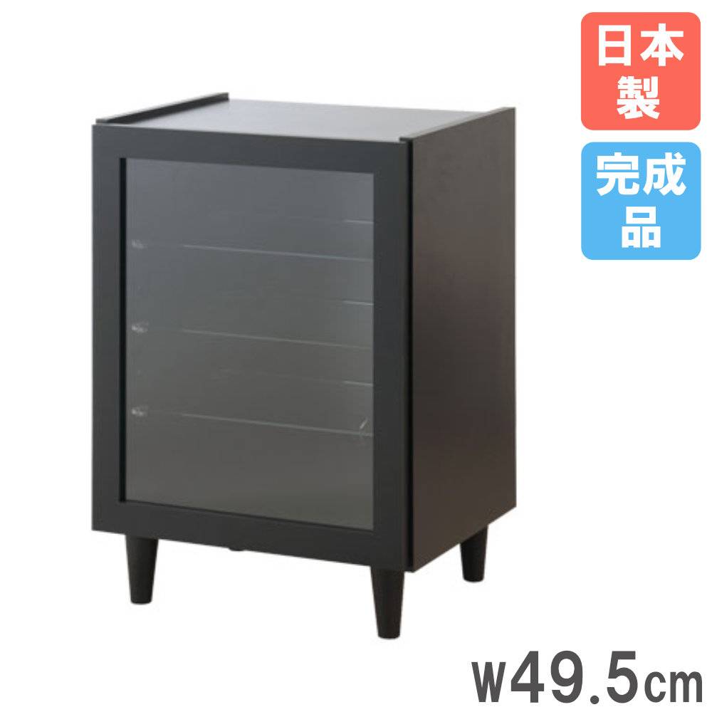 キャビネット 扉付き ガラス扉 ブラウン サイドボード NO-0015（商品