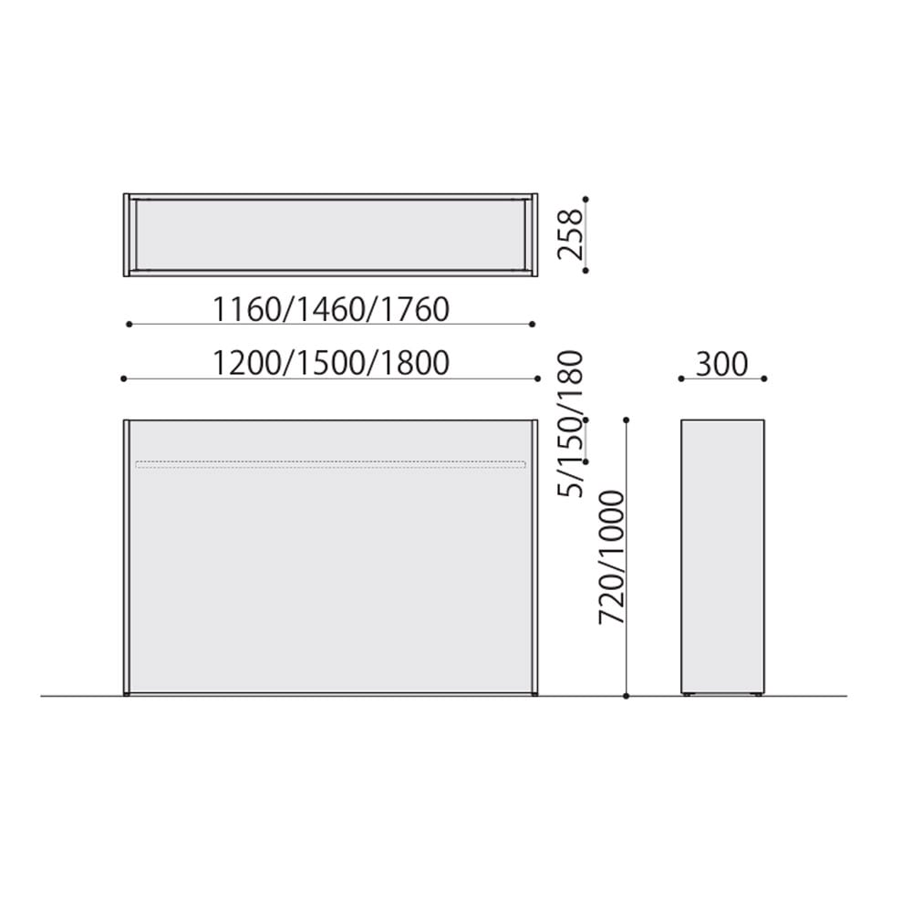 Platta プランターボックス 幅1200×奥行300×高さ1000mm ミディアム