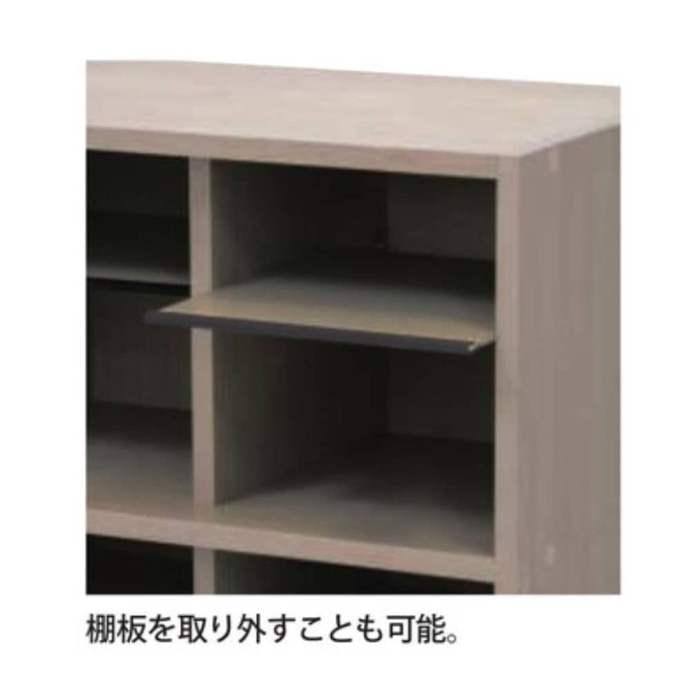 スリッパラック 9人用 幅820×奥行350×高さ900mm オークグレー 棚板付