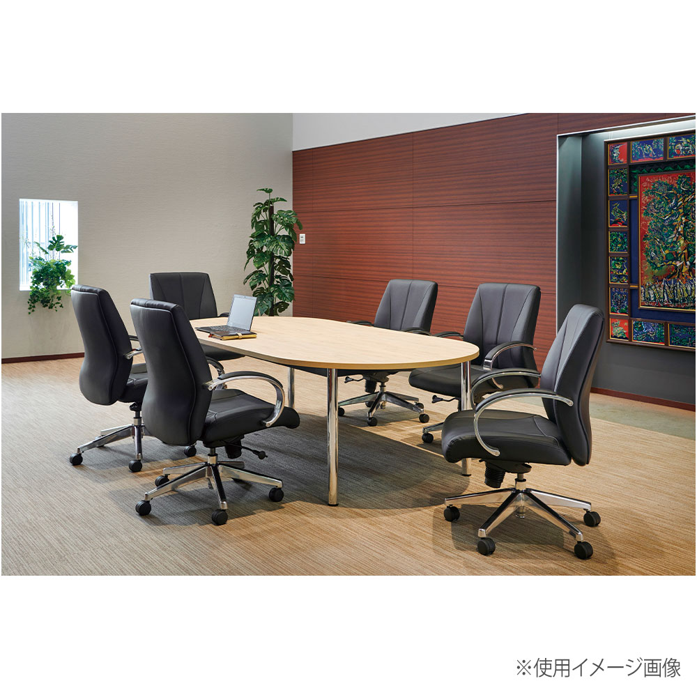 大型会議テーブル 楕円型 幅1800×奥行900×高さ700mm 楕円形天板 楕円形