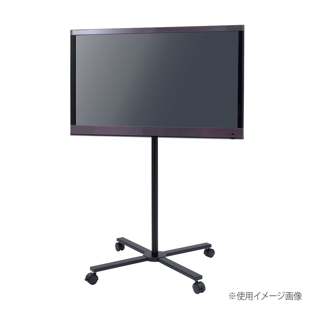 ディスプレイスタンド 幅610×奥行610×高さ1227mm ブラック キャスター