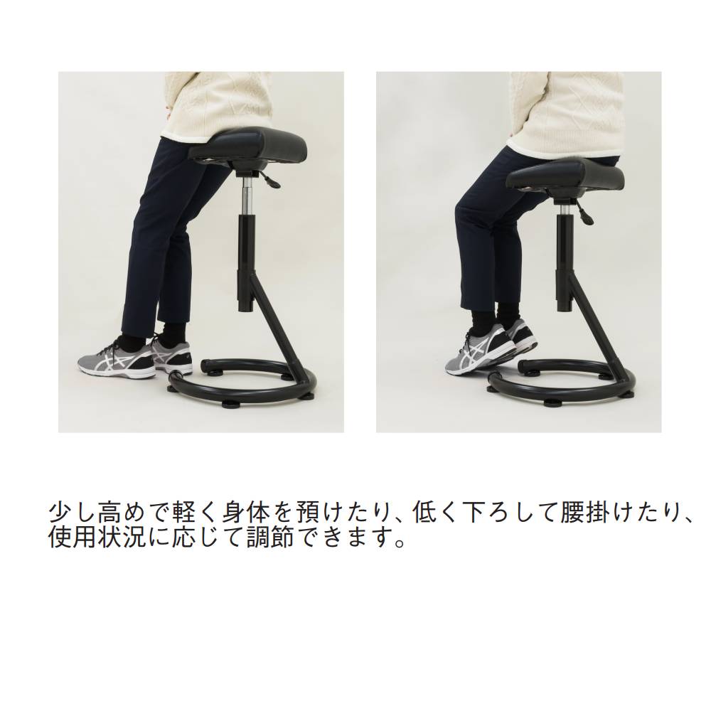 レジチェア 作業用チェア 合成皮革 座昇降機能付き ハイチェア LG-01