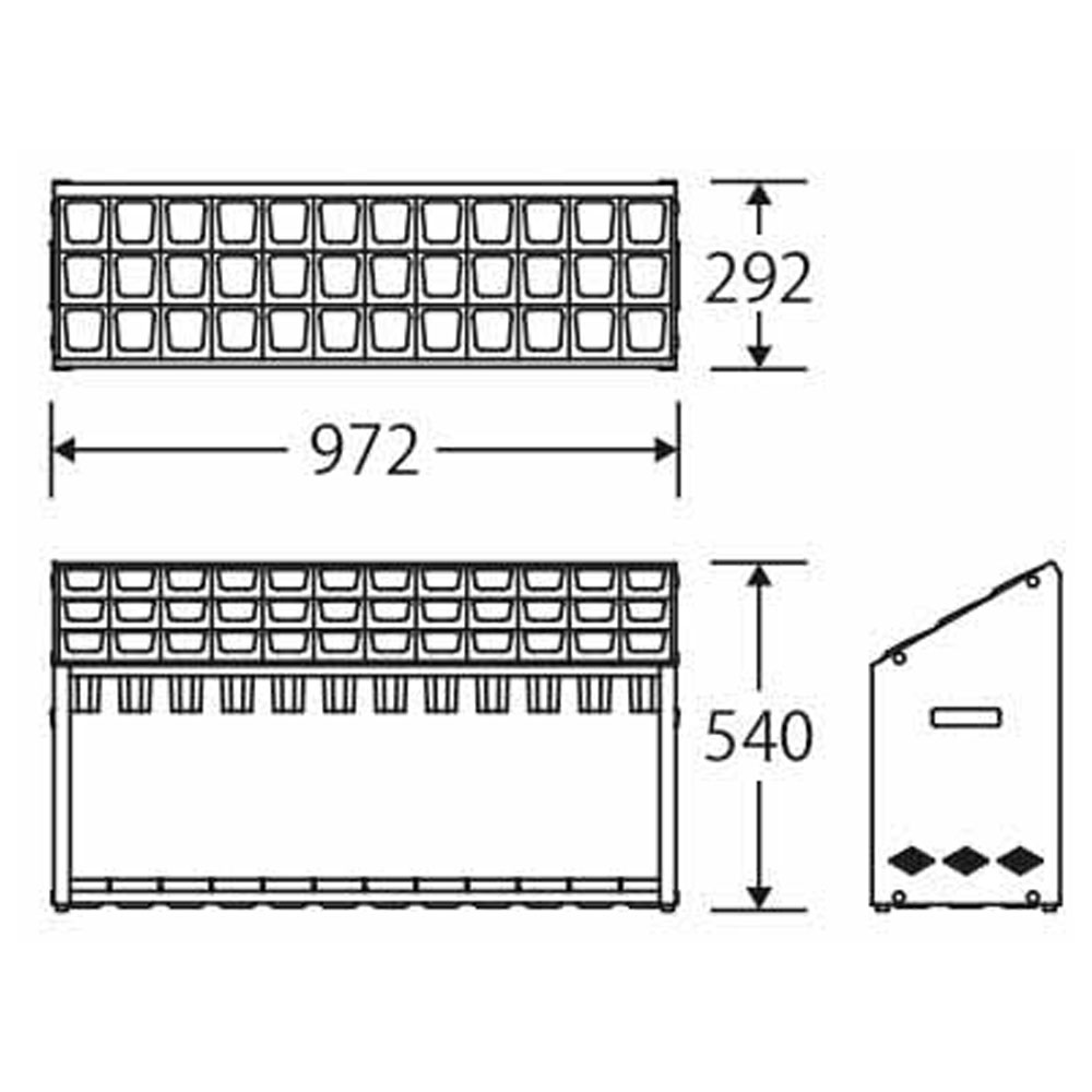 傘立て 36本立 山崎産業 幅972×奥行292×高さ540mm スチール製 YA-94L