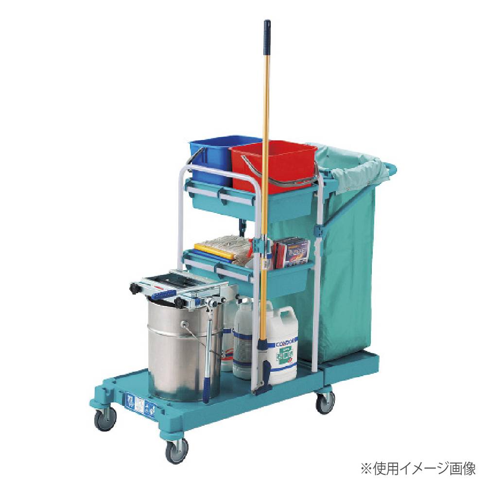 TTSスーパーカートB 山崎産業 幅510×奥行1170×高さ1020mm グリーン