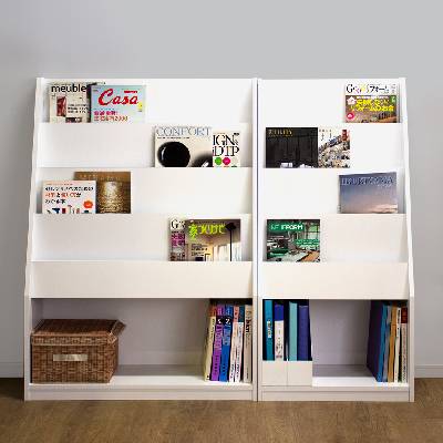 マガジンラック 幅900mm カタログラック 雑誌架 本棚 MAW-12（商品番号