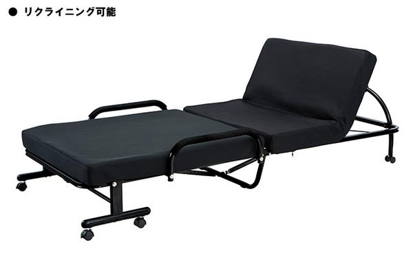 折りたたみベッド シングル 低反発マットレス付 リクライニング
