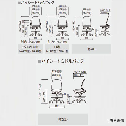内田洋行 ニンバス オフィスチェア ブラックフレーム ミドルバック 5