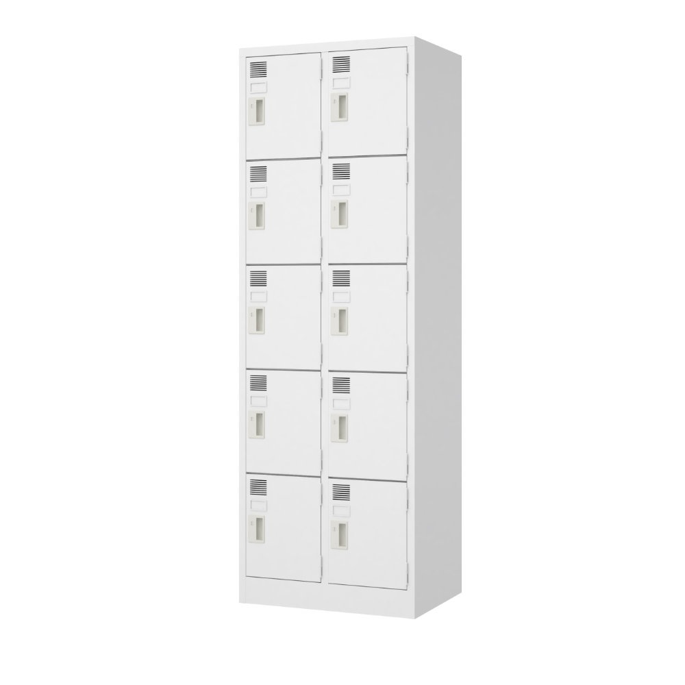 ロッカー 10人用 2列5段 シリンダー錠 スチールロッカー LW-2510（商品