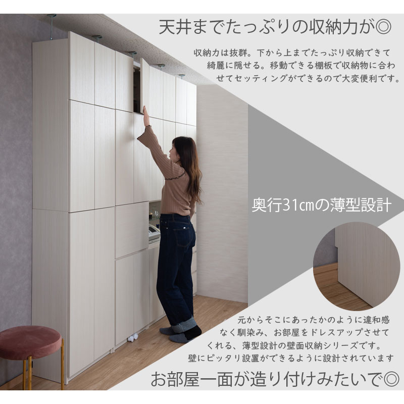 壁面収納 扉タイプ 棚 キャビネット ku-0020-0024（商品番号：15-ku