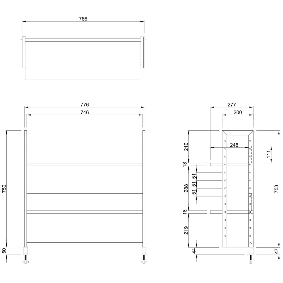 机上ラック 2段 机上台 卓上ラック GZUSRH2-800（商品番号：68-GZUSRH2