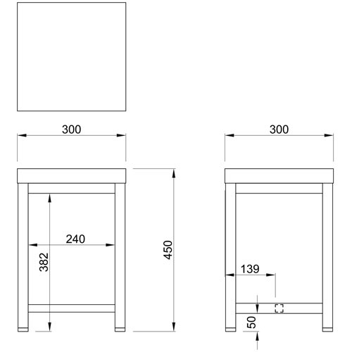 スツール チェア 椅子 幅300×奥行300×高さ450mm MOS2-3030（商品番号