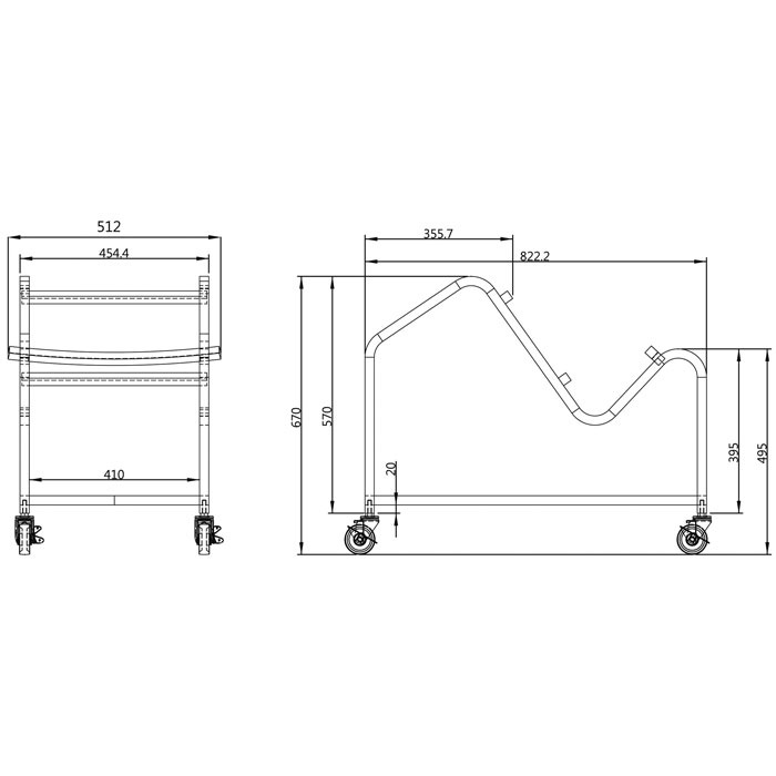 チェア台車 BONUM スタッキングチェア専用 25脚積載 QSB-T25(商品番号 チェア台車 BONUM スタッキングチェア専用 25脚積載 QSB-T25(商品番号