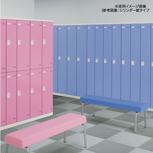 ロッカー 4人用 自動施錠ボタン錠 ピンク ブルー 鍵付きロッカー 更衣