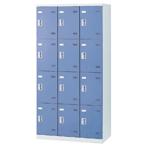ロッカー 12人用 内筒交換錠 カラー扉 更衣ロッカー SLB-12-T（商品