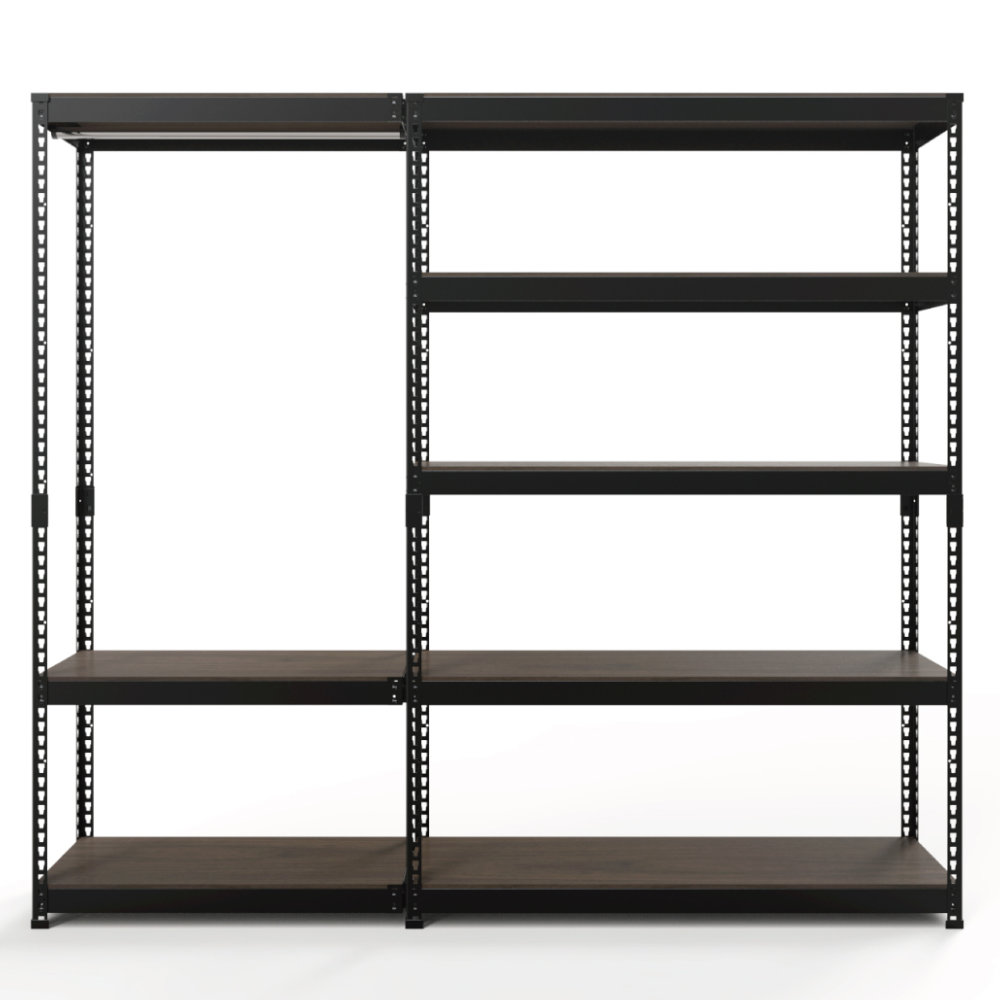 展示品■オカムラ■VISPLAY■ハンガーラック■スチール■ブラック/黒■モダン ハンガーラック シェルフ 連結セット 幅81cm+幅121cm 3段+5段 MK-C82H