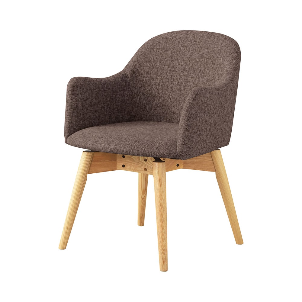 回転式 チェア 椅子 カラメリ 背もたれ 肘付き 茶色 KRM-020 N01 AZUMAYA｜カラメリ 回転式チェア｜ブラウン – チェア・ソファ