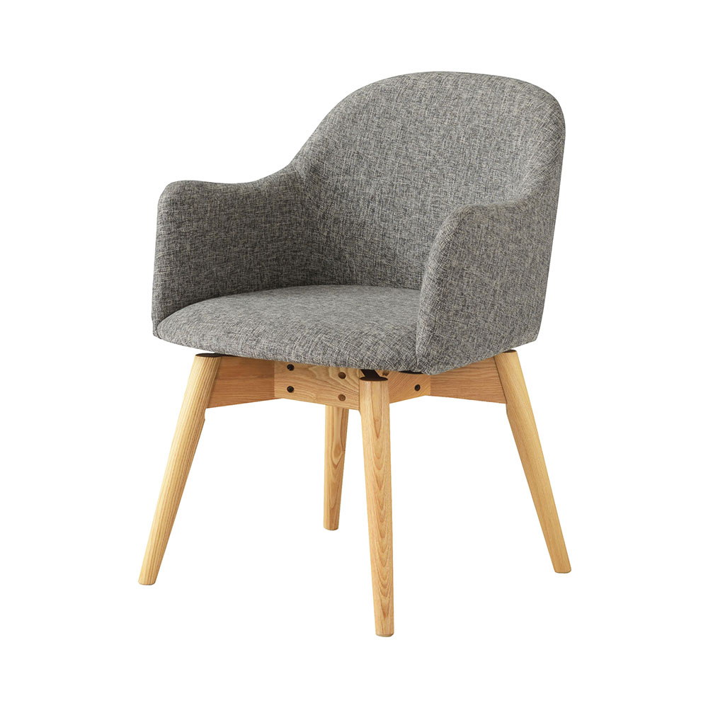 回転式 チェア 椅子 カラメリ 背もたれ 肘付き ブルー KRM-020 N01