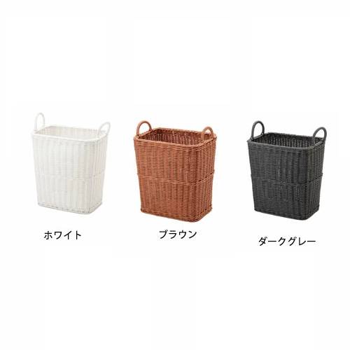 ブラウンとホワイトの洗濯物入れ ランドリーボックス 幅410×奥行310×高さ530mm 抗菌加工 洗濯物入れ
